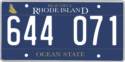 RI license plate 644071