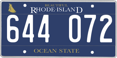 RI license plate 644072