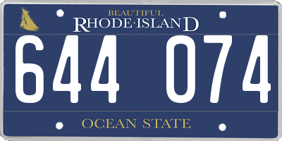 RI license plate 644074