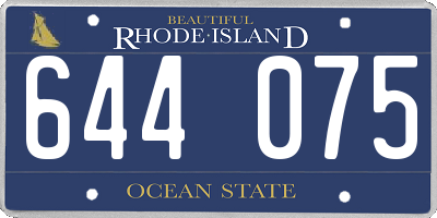 RI license plate 644075