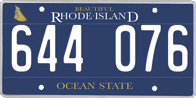 RI license plate 644076