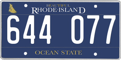 RI license plate 644077
