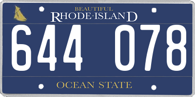 RI license plate 644078