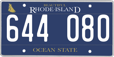 RI license plate 644080