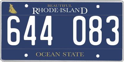 RI license plate 644083