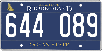 RI license plate 644089