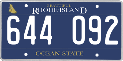 RI license plate 644092