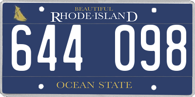 RI license plate 644098
