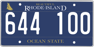 RI license plate 644100