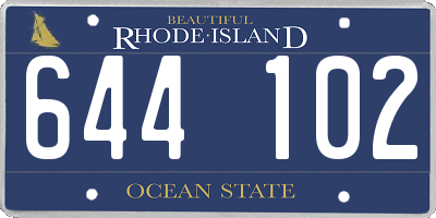 RI license plate 644102