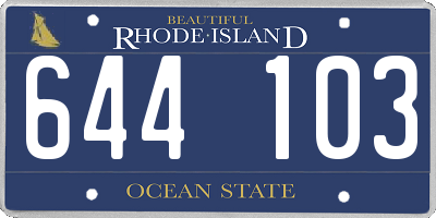 RI license plate 644103