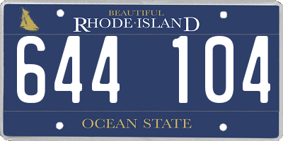 RI license plate 644104