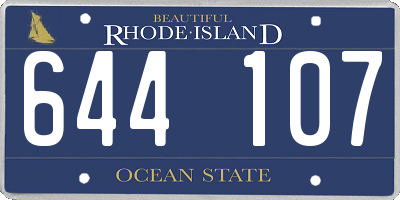 RI license plate 644107
