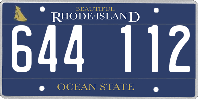 RI license plate 644112