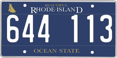 RI license plate 644113