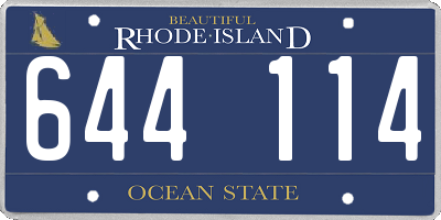 RI license plate 644114