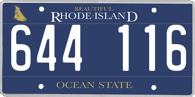 RI license plate 644116