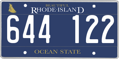 RI license plate 644122