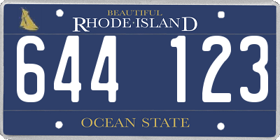 RI license plate 644123