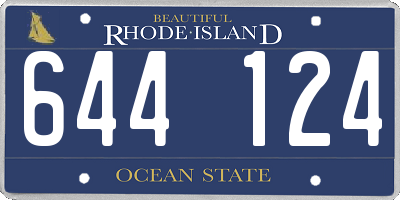 RI license plate 644124