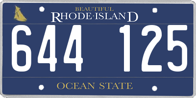 RI license plate 644125