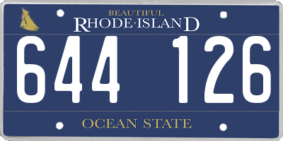 RI license plate 644126