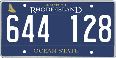RI license plate 644128