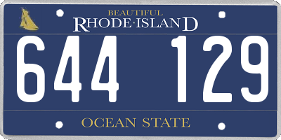RI license plate 644129