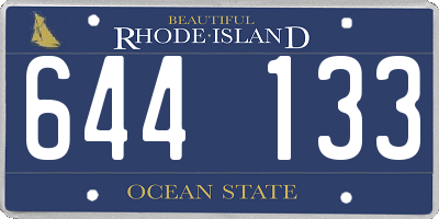RI license plate 644133