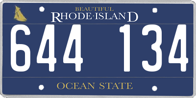 RI license plate 644134
