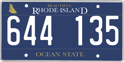 RI license plate 644135