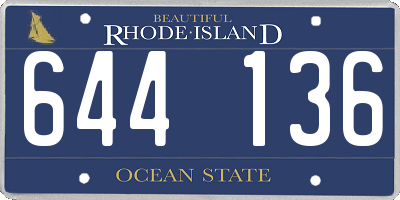 RI license plate 644136