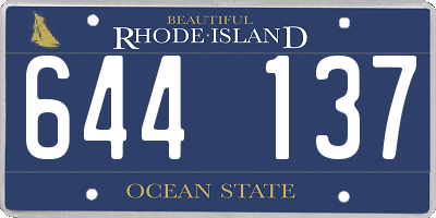RI license plate 644137