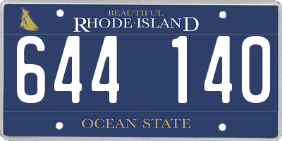 RI license plate 644140
