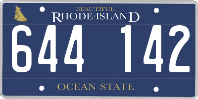 RI license plate 644142