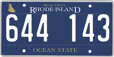 RI license plate 644143