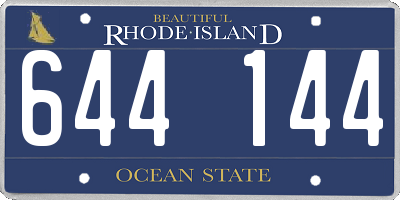 RI license plate 644144