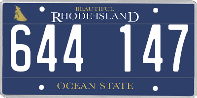 RI license plate 644147