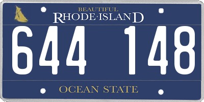 RI license plate 644148