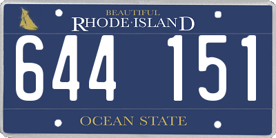 RI license plate 644151
