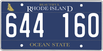 RI license plate 644160