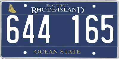 RI license plate 644165