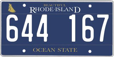 RI license plate 644167