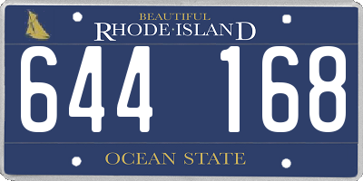 RI license plate 644168