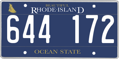 RI license plate 644172
