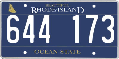 RI license plate 644173