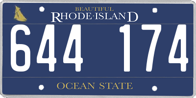RI license plate 644174