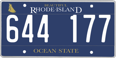 RI license plate 644177