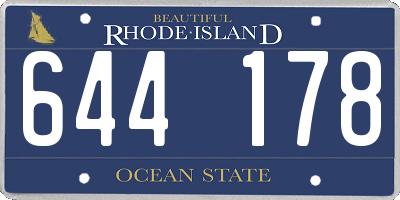 RI license plate 644178