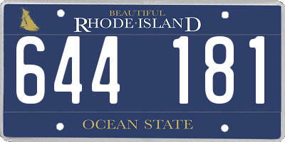 RI license plate 644181